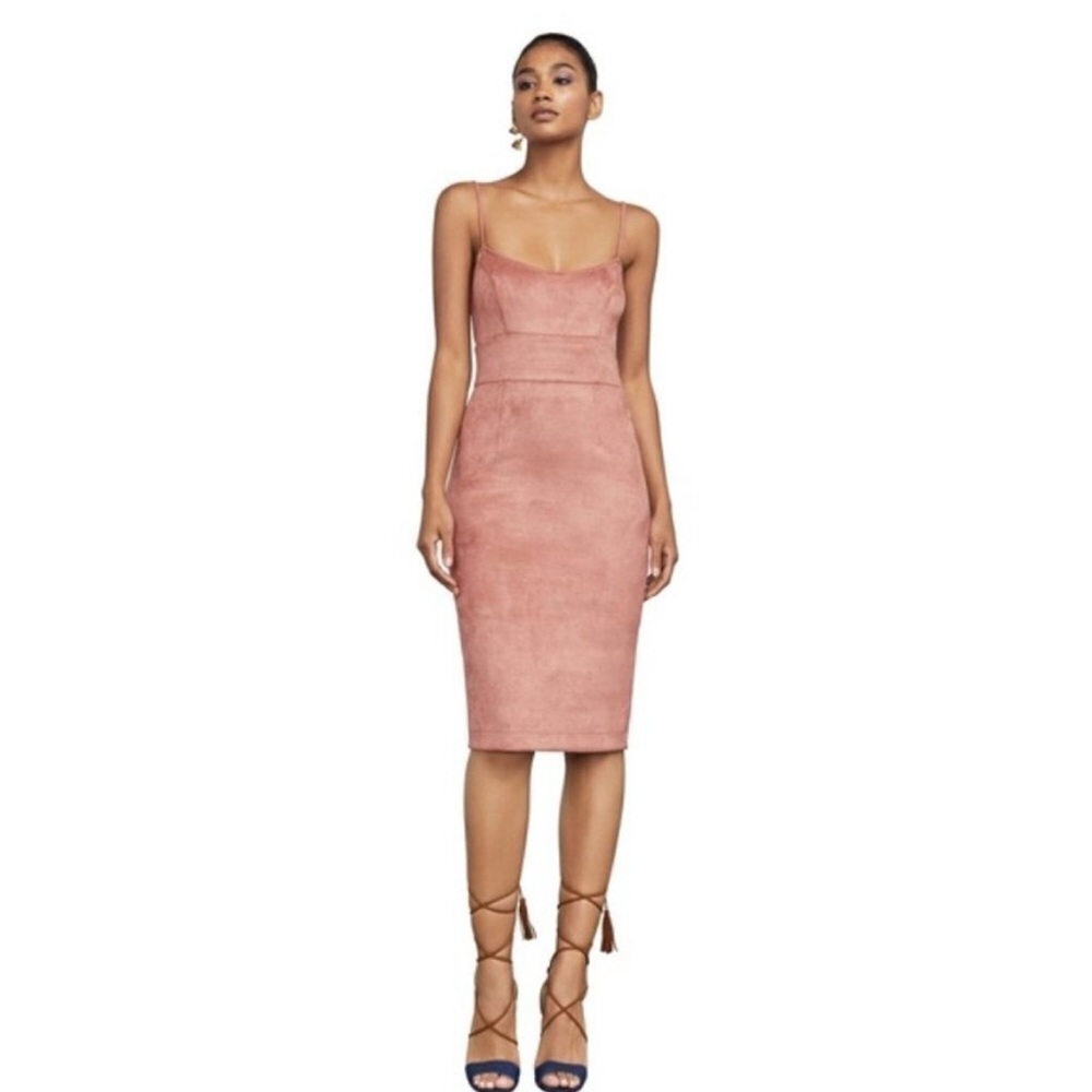 BCBG Alese Blush Pink Faux Suede Dress M